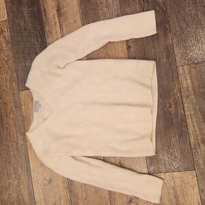 Pure Collection 100% Cashmer Knit V-neck Sweater